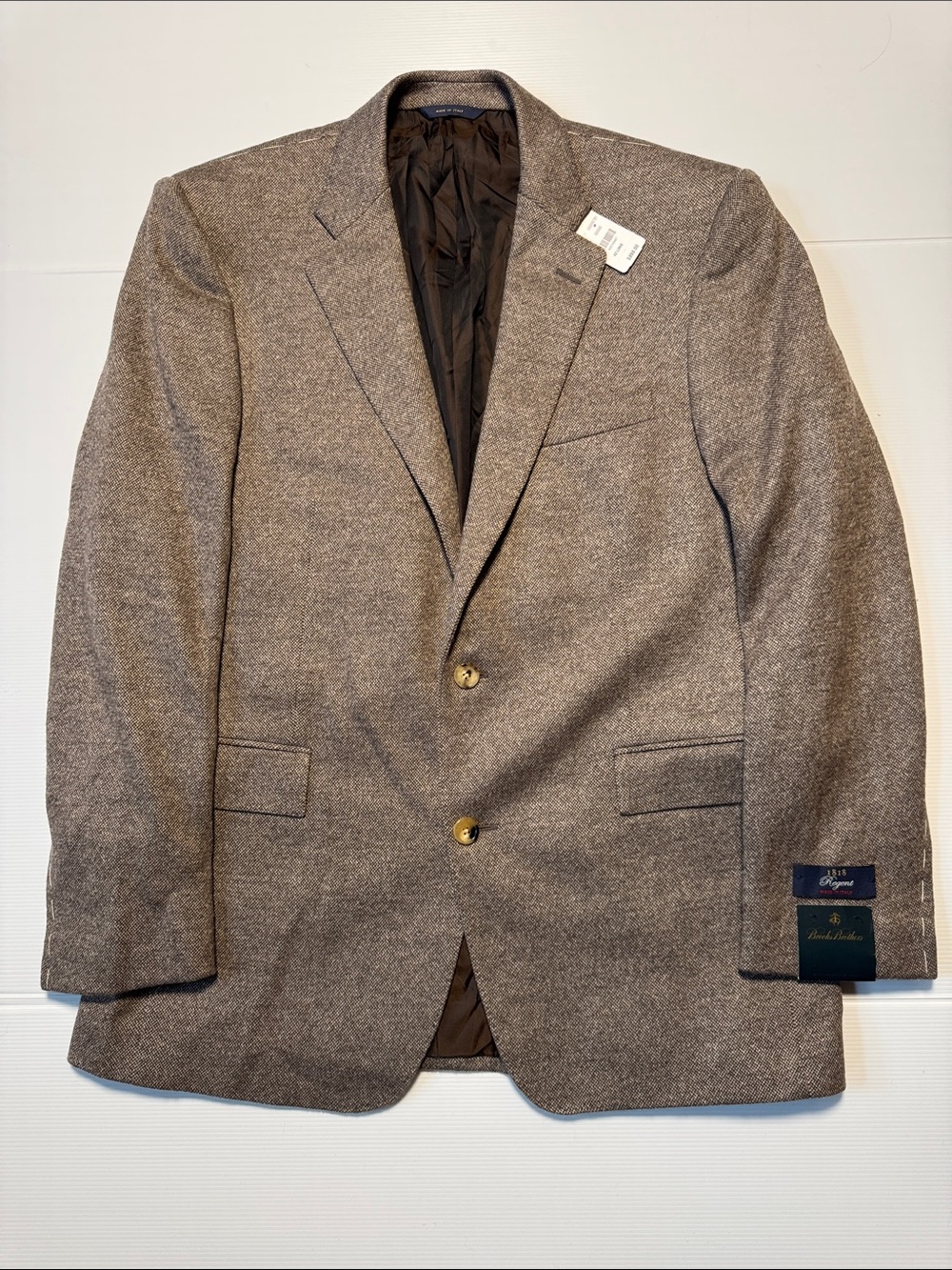 BROOKS BROTHERS NWT $898 Retail Men's Brown Wool-Blend Blazer Jacket Italy 42L